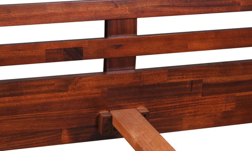 Image 7: Solid Acacia Wood Bed Frame