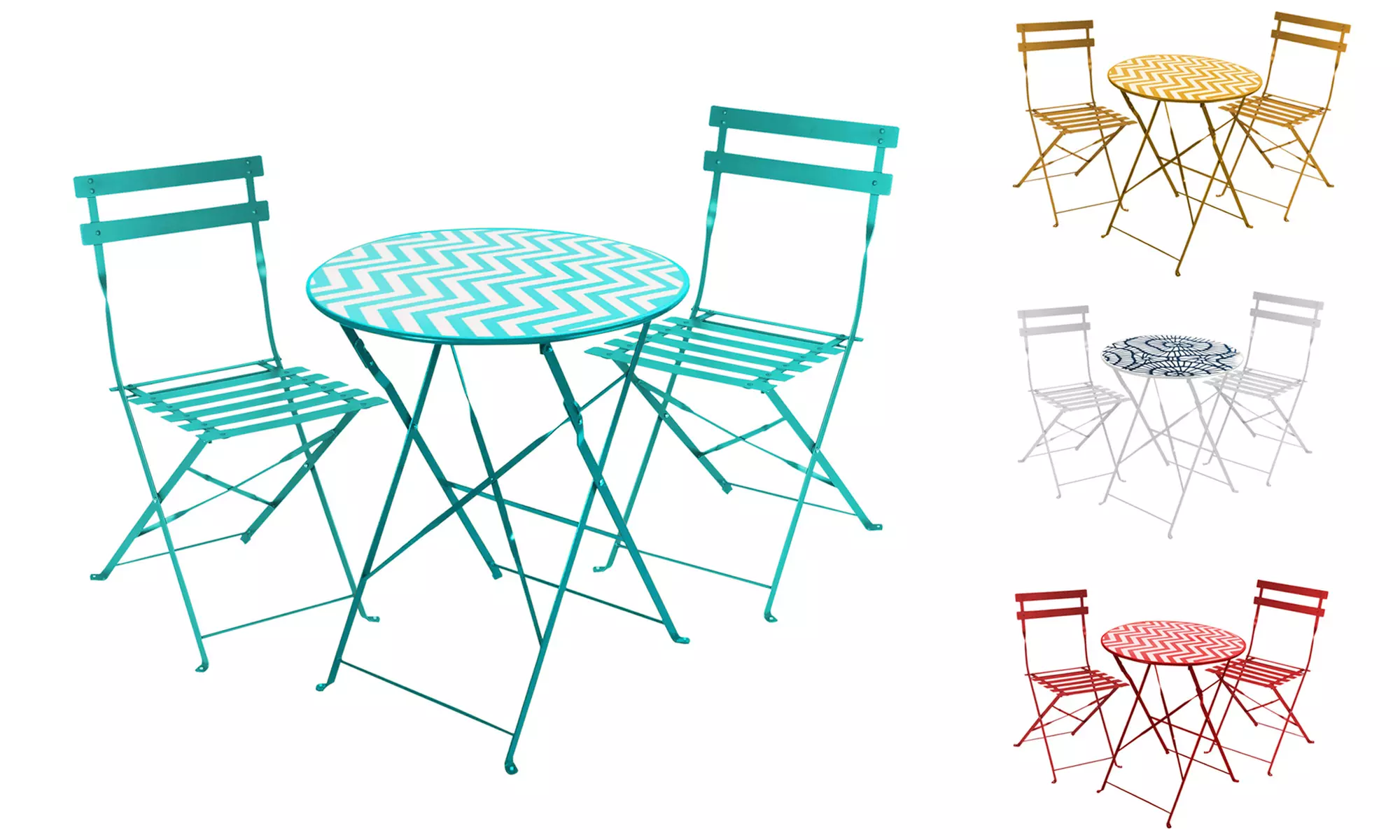 Conjunto de muebles para exteriores compuesto con una mesa y dos sillas, con envío gratuito - Primary Image