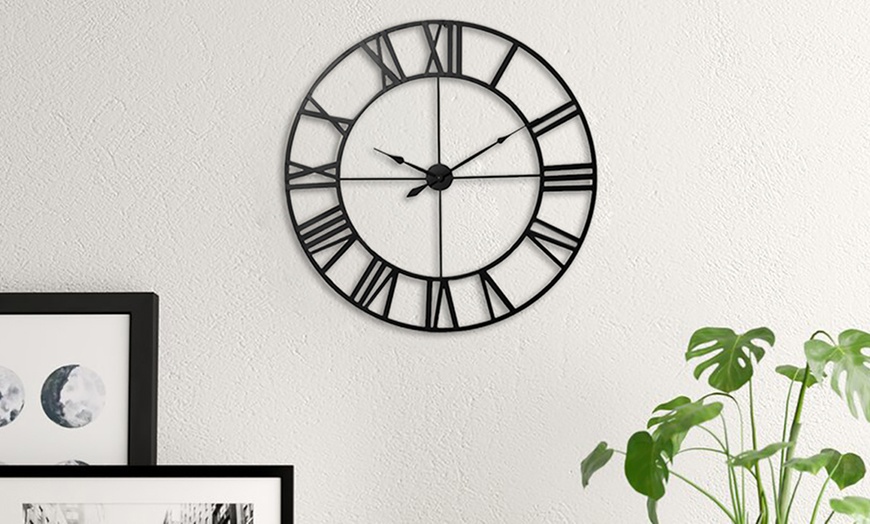 Image 1: Roman Numeral Wall Clock