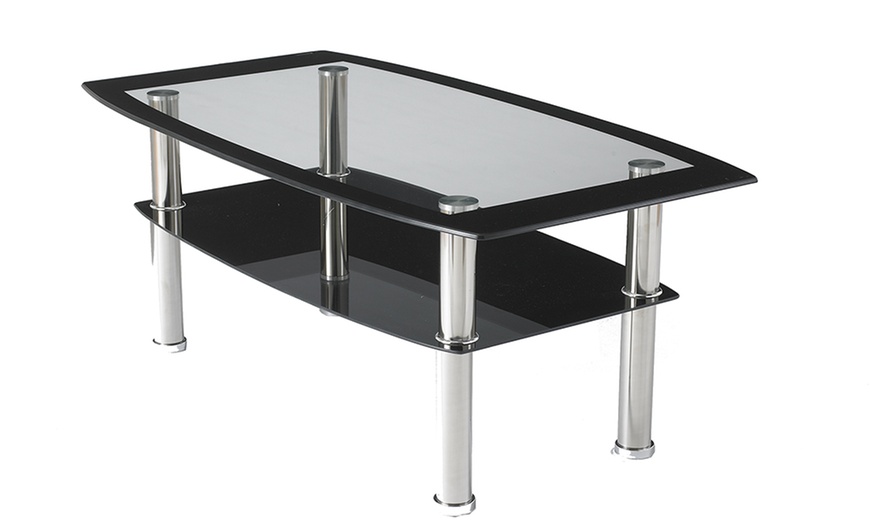 Image 4: Glass and Chrome Coffee Table