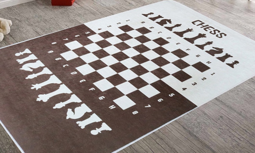 Image 5: Non-Slip Chess Design Rugs