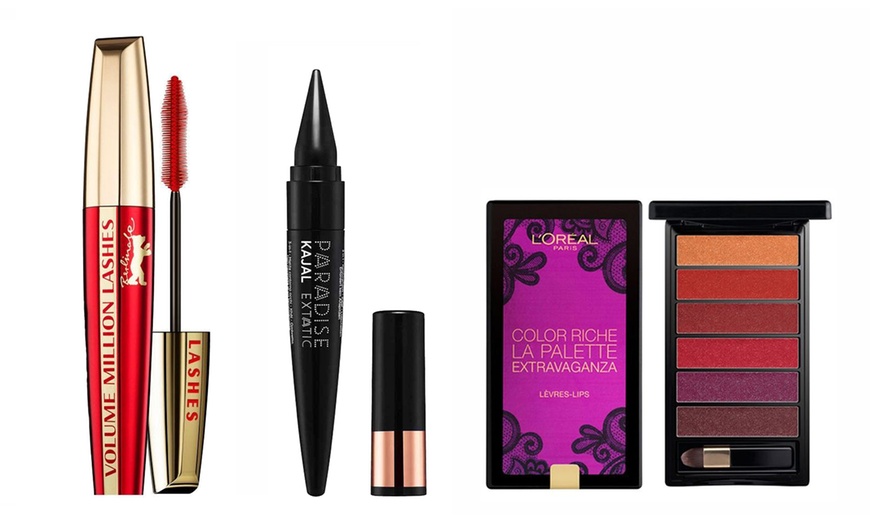 Image 2: L'Oreal Mascara, Eyeliner and Lip Palette Set