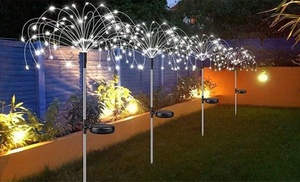 One or Two Garden Firework Solar Lights with Eight Modes