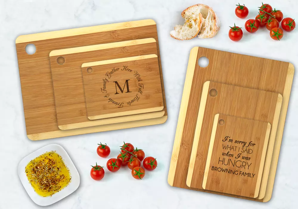 One or Two 3-Piece Cutting Board Sets with Personalization from Monogram Online (Up to 80% Off) - Primary Image