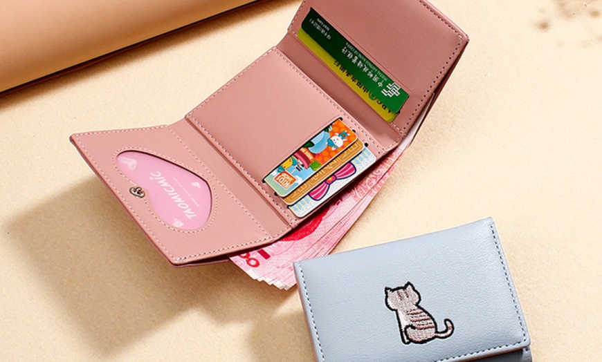 Image 3: Compact Cat-Themed Wallet