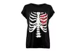 T-shirt oversize pour femmes avec imprimé cœur en sang et squelette, coloris au choix - Second Medium