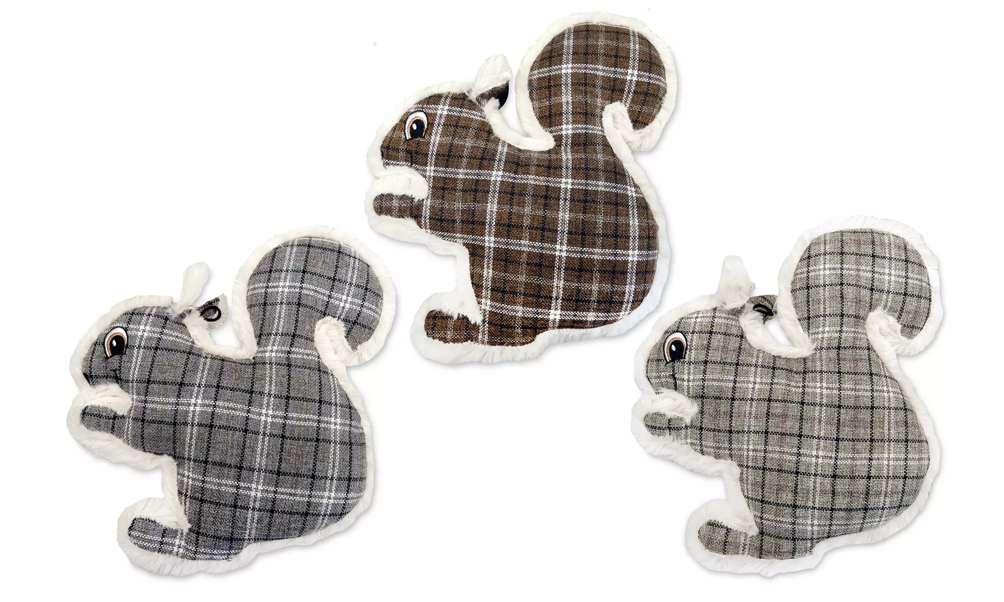 Bow Wow Pet Burlap Squirrel Dog Toy (3-Pack) - Primary Image