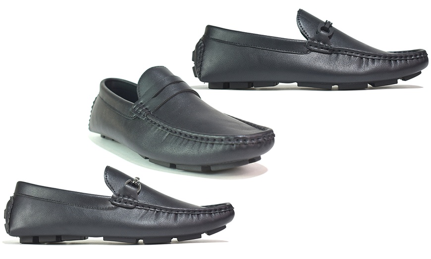 Image 1: Leather Slip-On Shoes