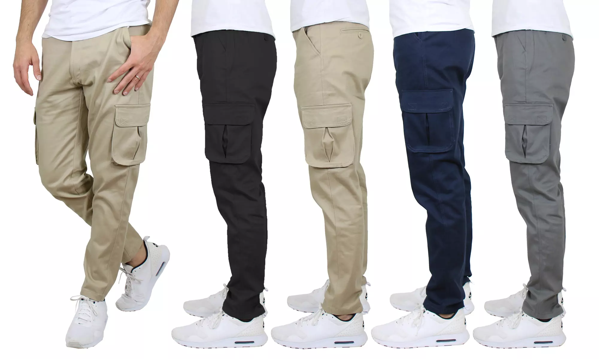 Men's Cotton Stretch Cargo Pants (3-Pack) - Primary Image