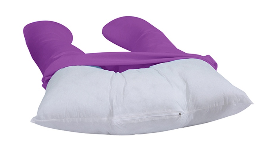 Image 19: U-Shaped Maternity Pillow with Pillowcase