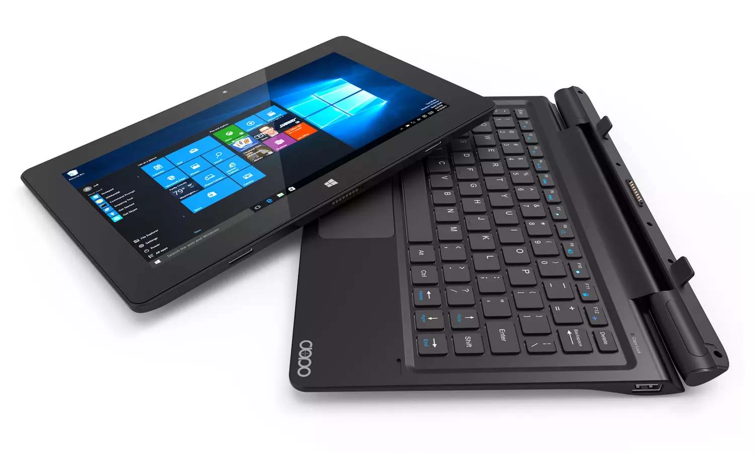 Double Power 32GB 10.1" Tablet with Windows 10 OS and Docking Keyboard - Primary Image