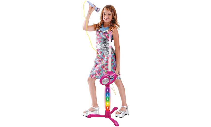 Image 10: Children's Electronic Plug & Play Microphone Light Up Stand