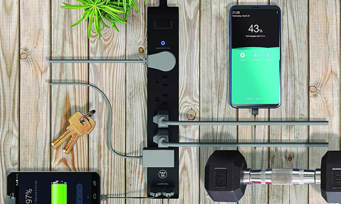 Westinghouse Power Strip Surge Protector with 6 Grounded Outlets & USB Ports - Primary Image