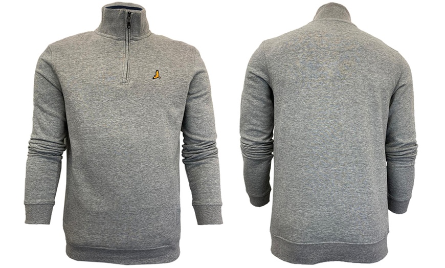 Image 4: Half Zip Funnel Neck Sweatshirt 