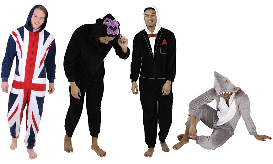 Men's Novelty Hooded Onesies | Groupon