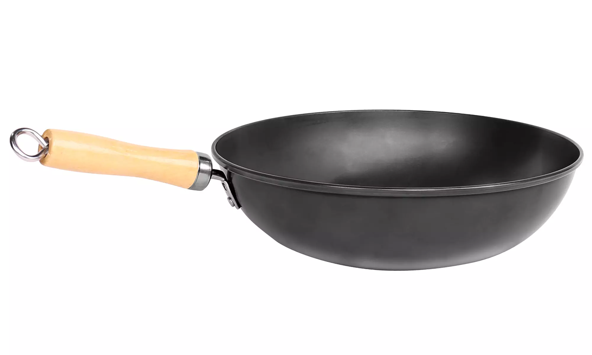 Big Carbon Steel Wok 30cm - Image 3