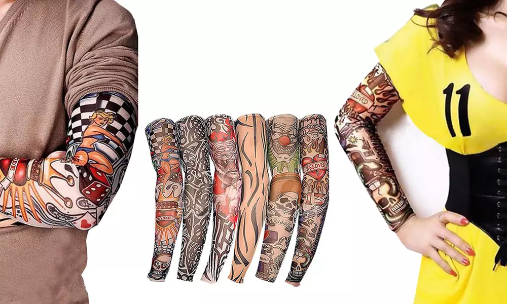 6er-Set glaubwürdige Tattoo-Ärmel für Herren und Damen - Primary Image