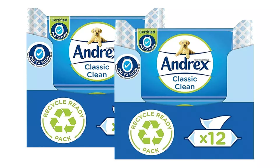 Andrex Washlets Confident Clean Biodegradable & Flushable Toilet Wipes