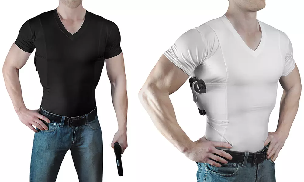 Concealment Clothes V-Neck Undershirt with Concealed Holster - Primary Image