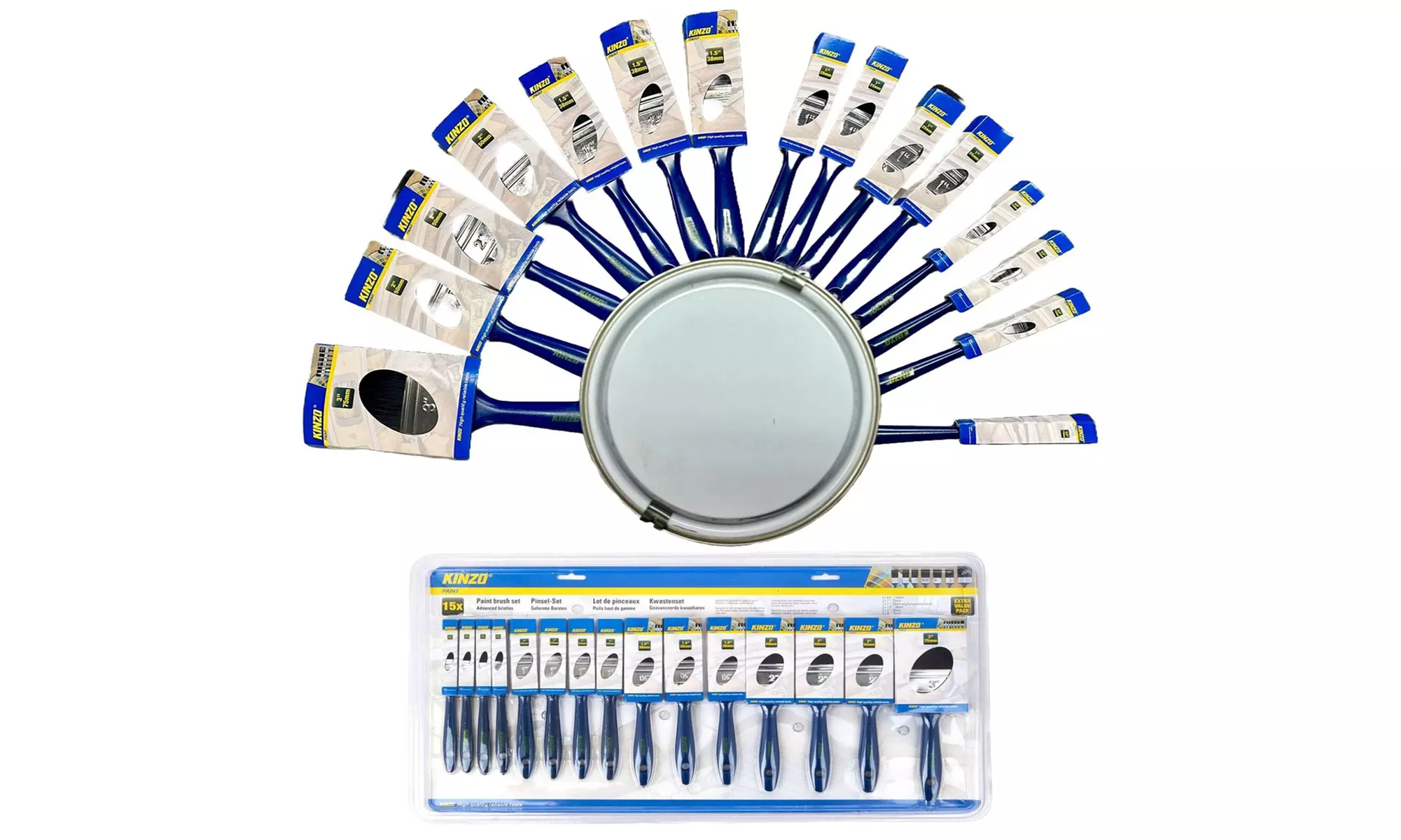 15-Pack Jumbo Paint Brush Set