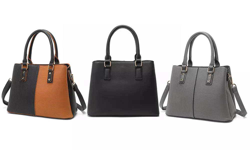 Strukturierte Damen-Handtasche in Leder-Optik