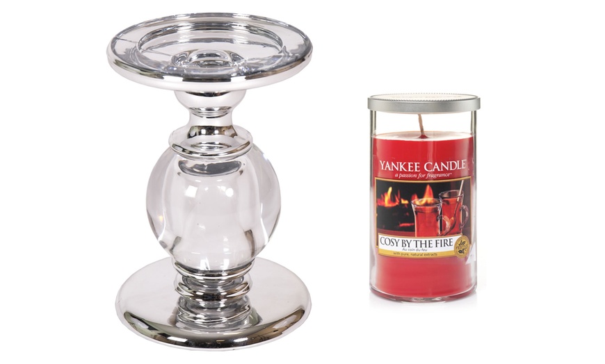 Image 8: Yankee Candle with Pillar Holder