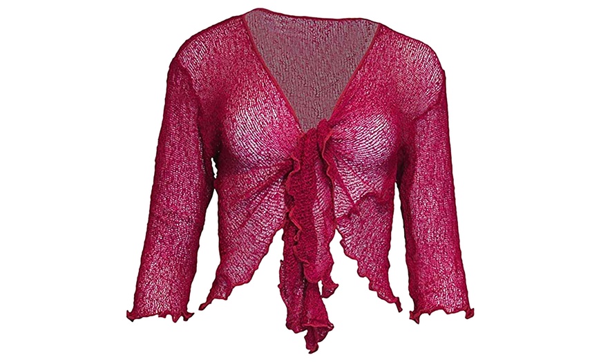 Image 18: Tie Front Lace Shrug