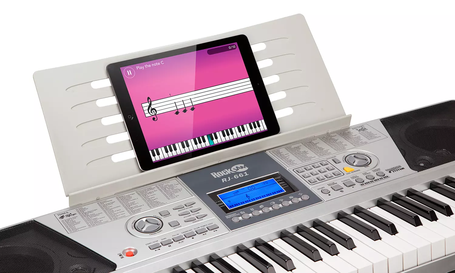 RockJam RJ661 Keyboard with Stand, Stool and Headphones With Free Delivery - Second Medium