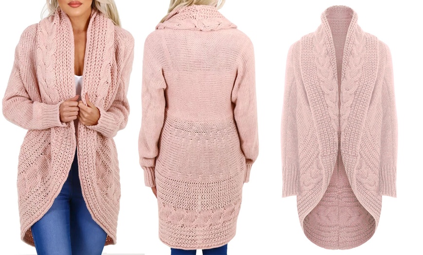 Image 10: Women's Cable Knit Cardigan