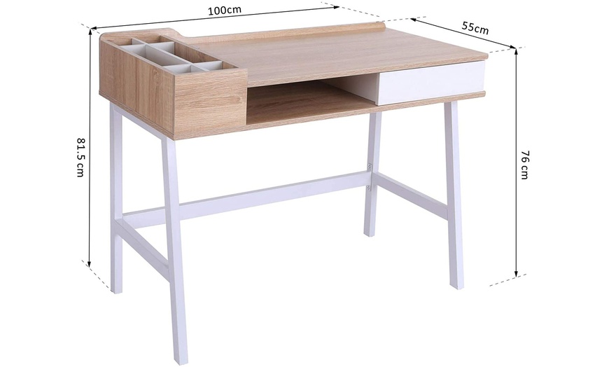 Image 7: Homcom Workstation Desk