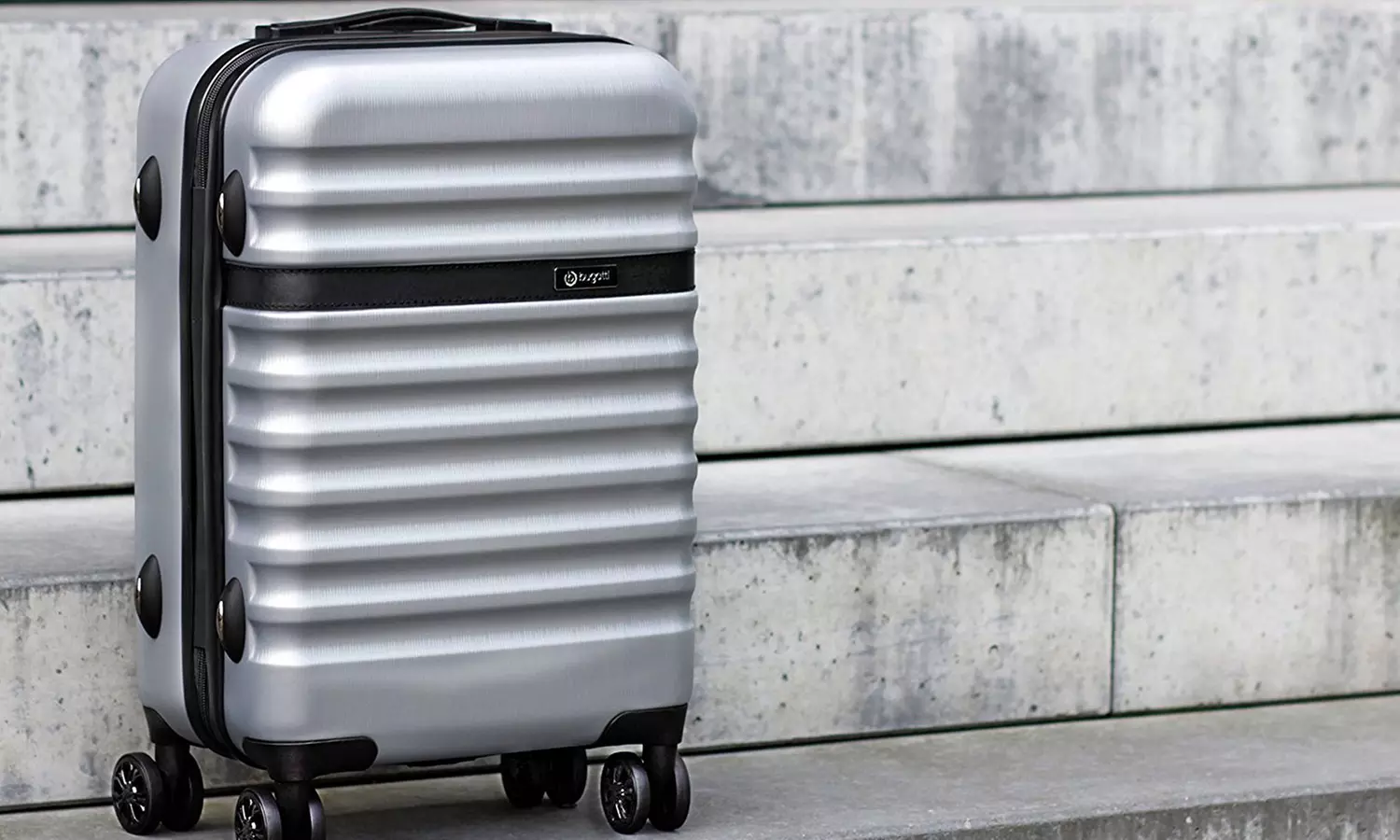 Doppel-Rollen Hartschallen-Koffer in Silber und Schwarz im Modell nach Wahl - Primary Image