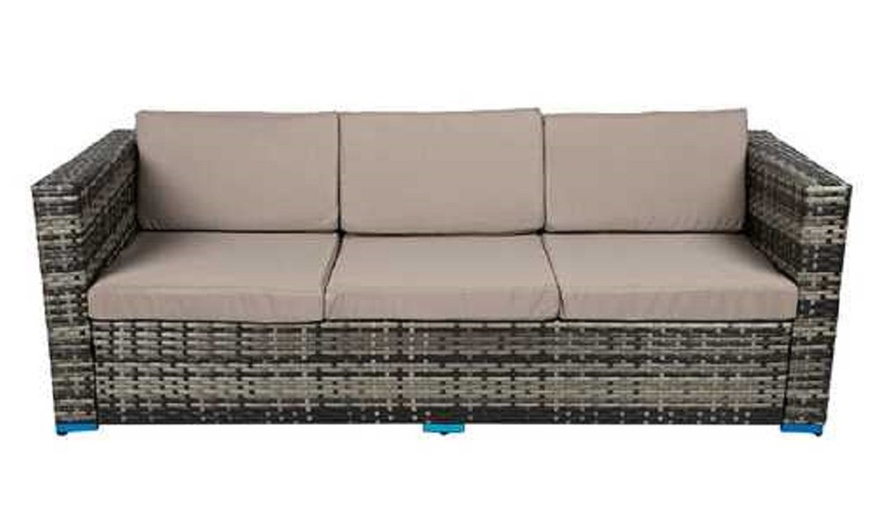 Image 6: Four-Seater Rattan Sofa Set