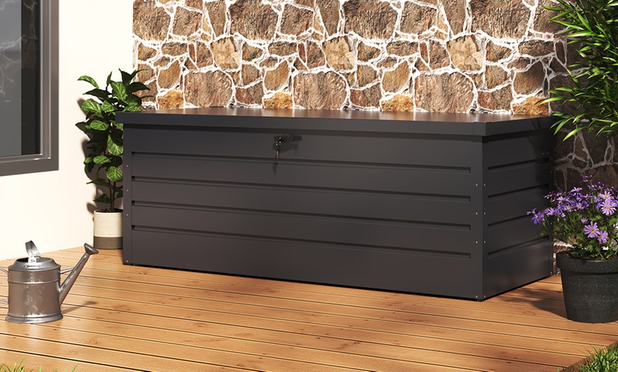 Image 2: Outdoor Metal Lockable Storage Box