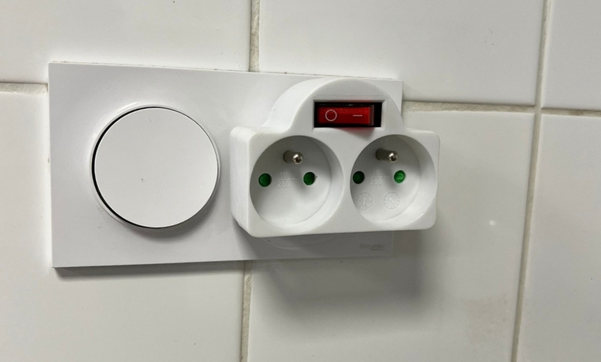 Image 6: Two or Four Biplite Two-Socket Adapters with Integrated Switch