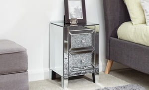 Florence Two-Drawer Mirrored Bedside Chest