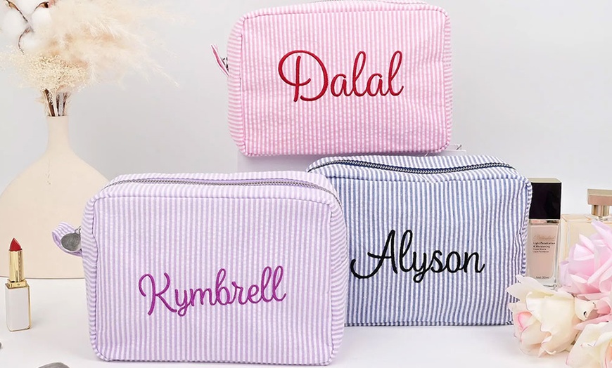 Image 3: With Justyling, Get One or Two Personalized Embroidery Wash Bags