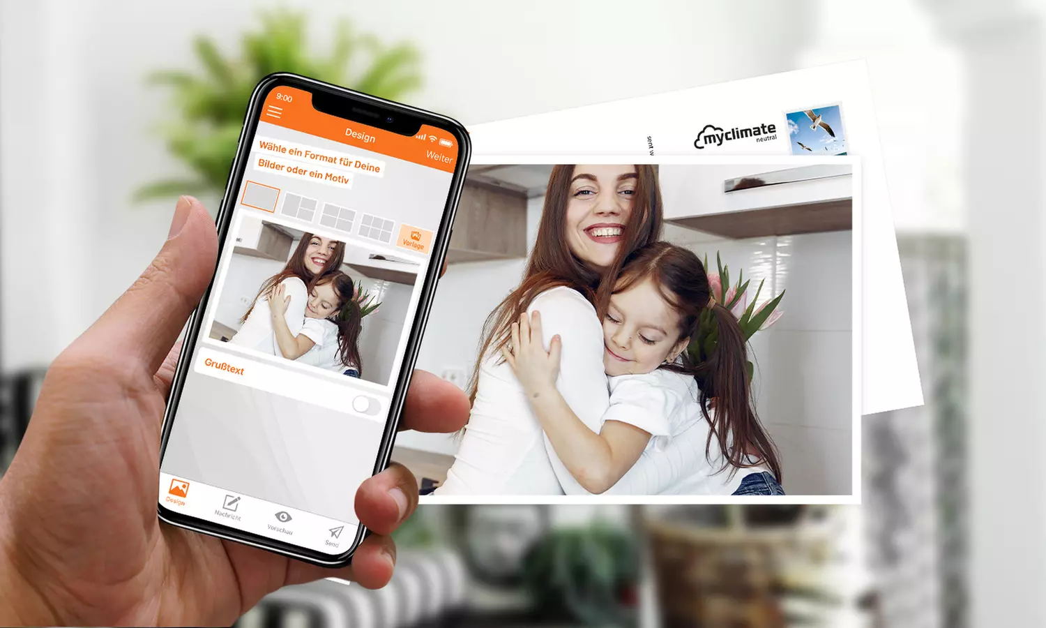 1-5 Postkarten per App schicken