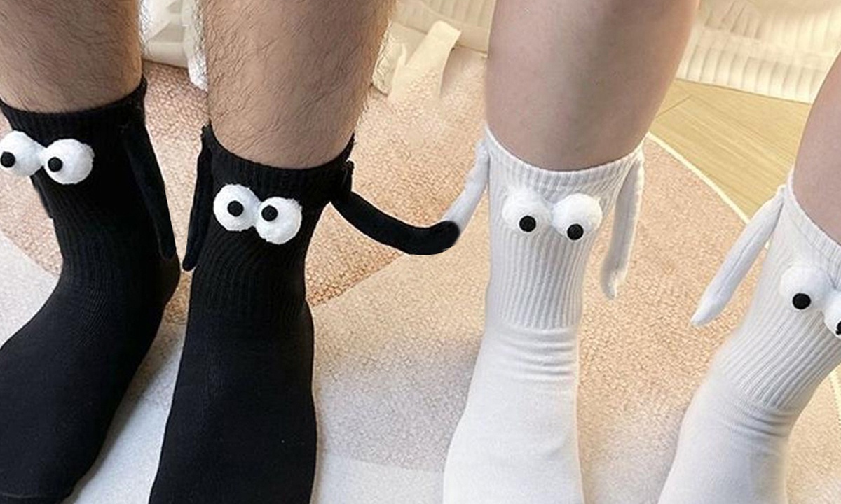 2er-Set magnetische „Hand-in Hand“-Socken