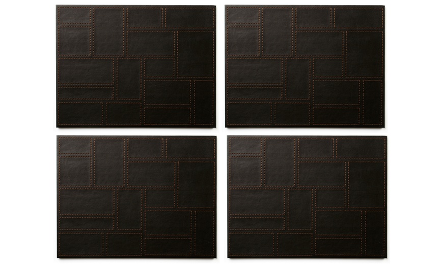 Image 2: Faux Leather Placemats or Coasters