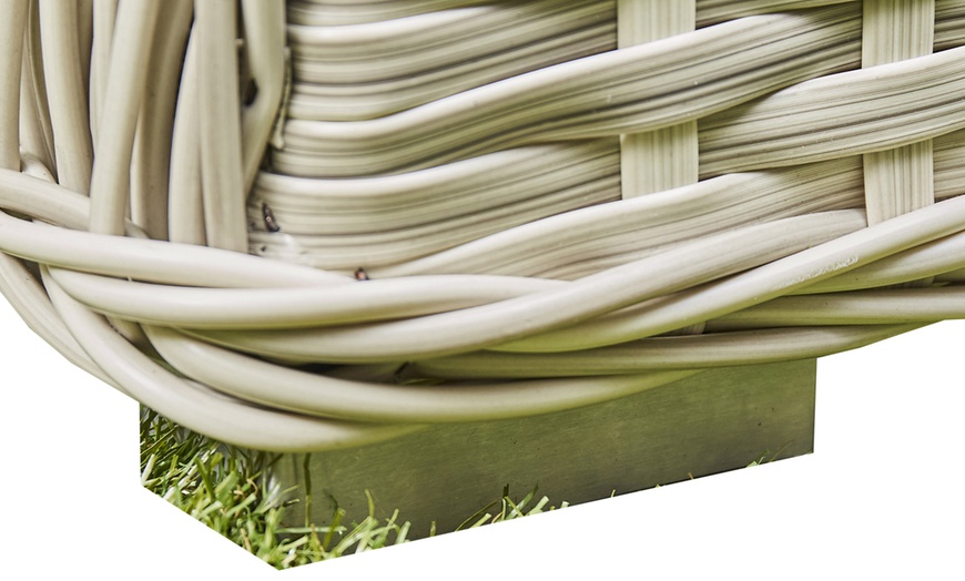 Image 3: 5 Seater Rattan-Effect Lounge Set