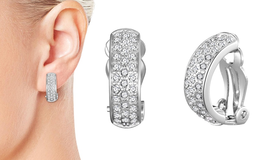 Image 3: Philip Jones Clip-On Earrings with Crystals from Zircondia®