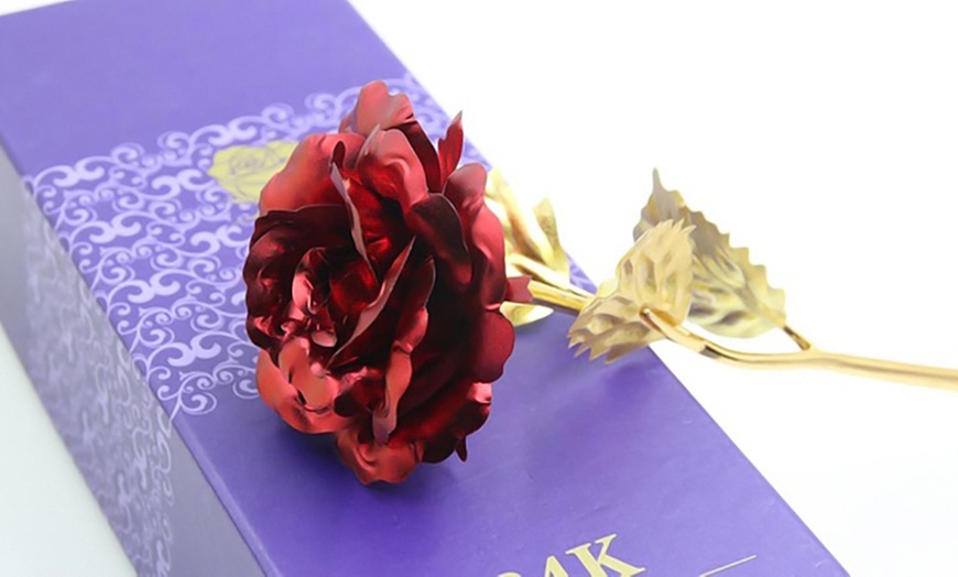 Image 2: 24ct Gold-Plated Rose Flower