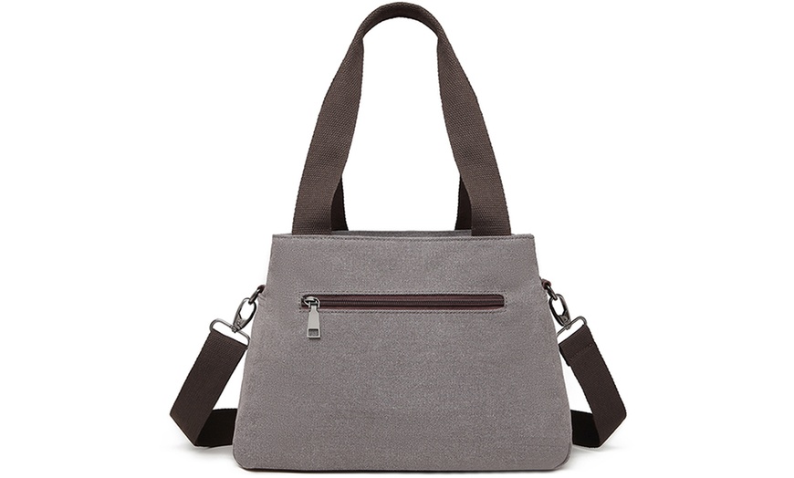 Image 15: Canvas Multi-Function Cross-Body Bag