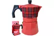 Caffettiera per 3 tazze di caffè in Tatartan Rosso - Image 2