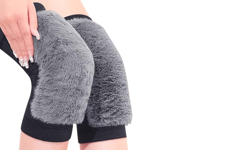 Image 2: Winter Plush Thermal Knee Warmers