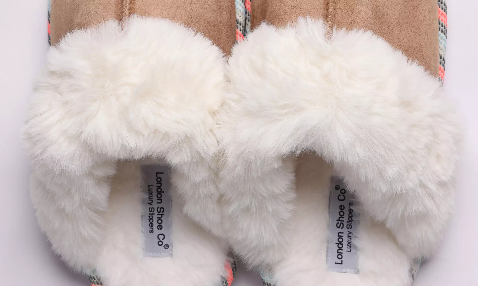 Ladies Slip On Faux Fur Slippers
