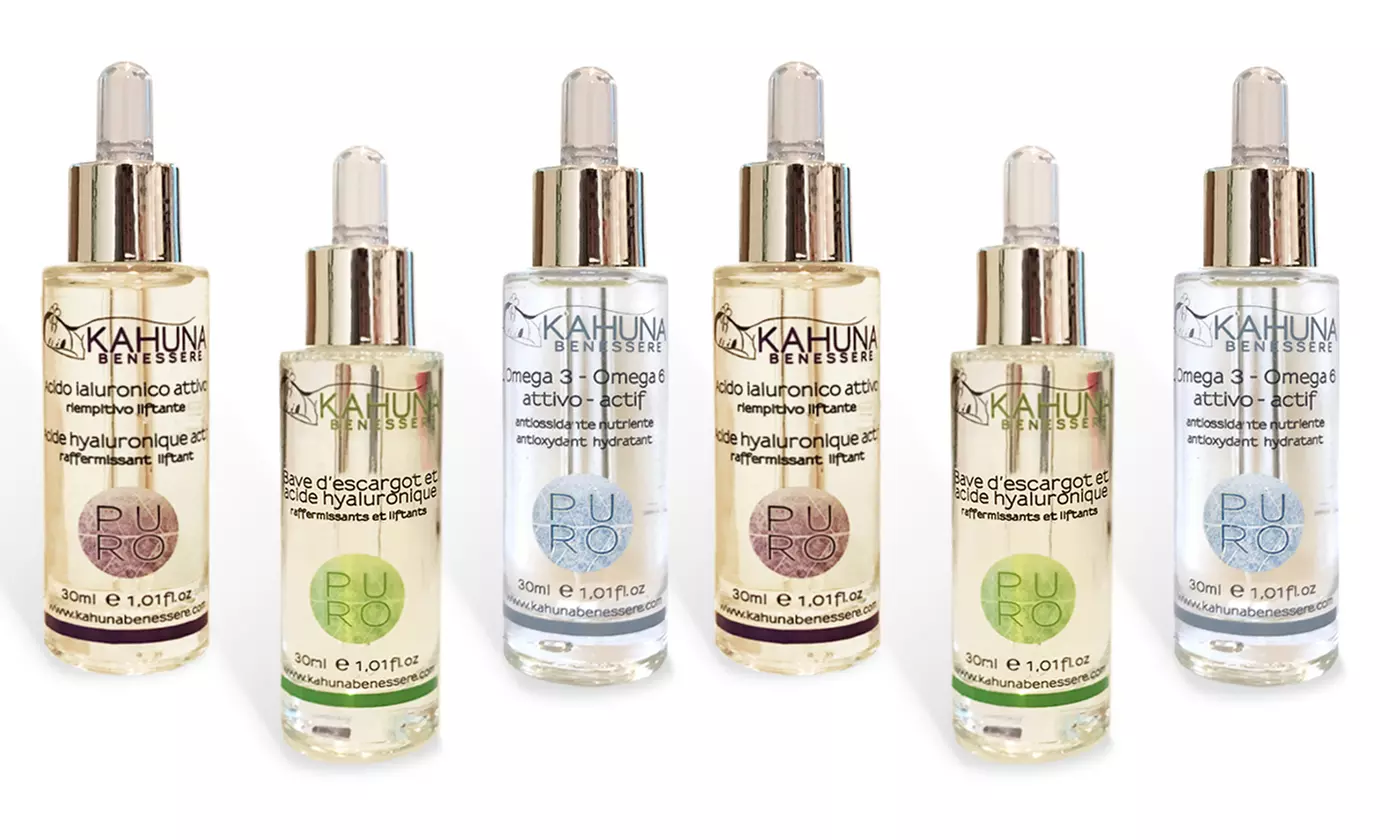 Tris bava di lumaca, Acido ialuronico, Omega 3 & 6 Kahuna Benessere