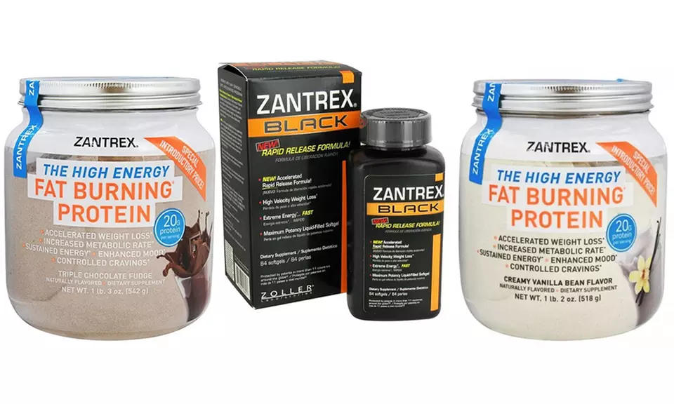 Basic Research Zantrex Black Softgels (84-Count) and Protein (1Lb.) - Primary Image