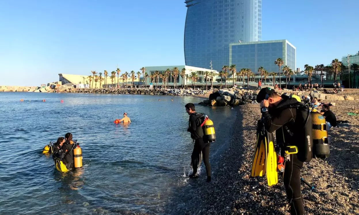 Bautizo de buceo para 1 a 4 personas con fotos en Underwater Barcelona