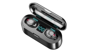  F9 Wireless Earphones with LED Charging Case 